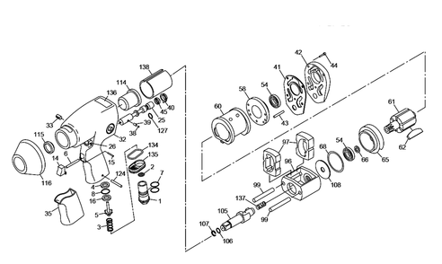 Figure 0 Diagram and Parts List for CP749KIT  Chicago Pneumatic Wrench